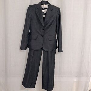 Anne Klein 4P Gray Wool Blend Proffesional Blazer Pant Suit